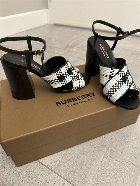 burberry high heel black sandals